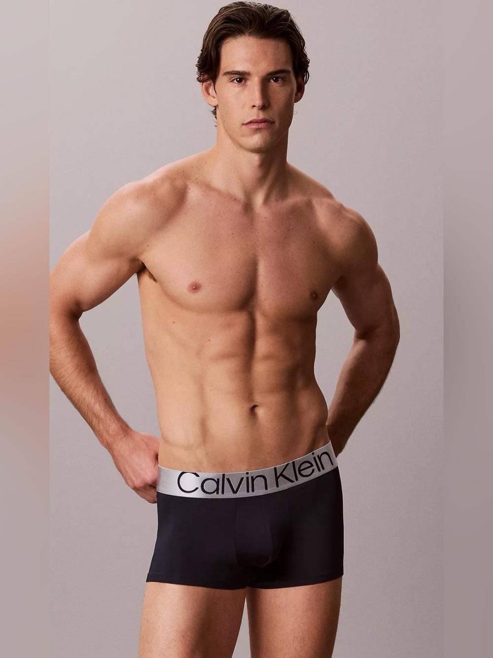 Calvin Klein  Men Microfiber Stretch steel low rise trunks black new